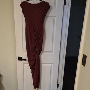 SHEIN Asymmetrical Burgundy Dress
